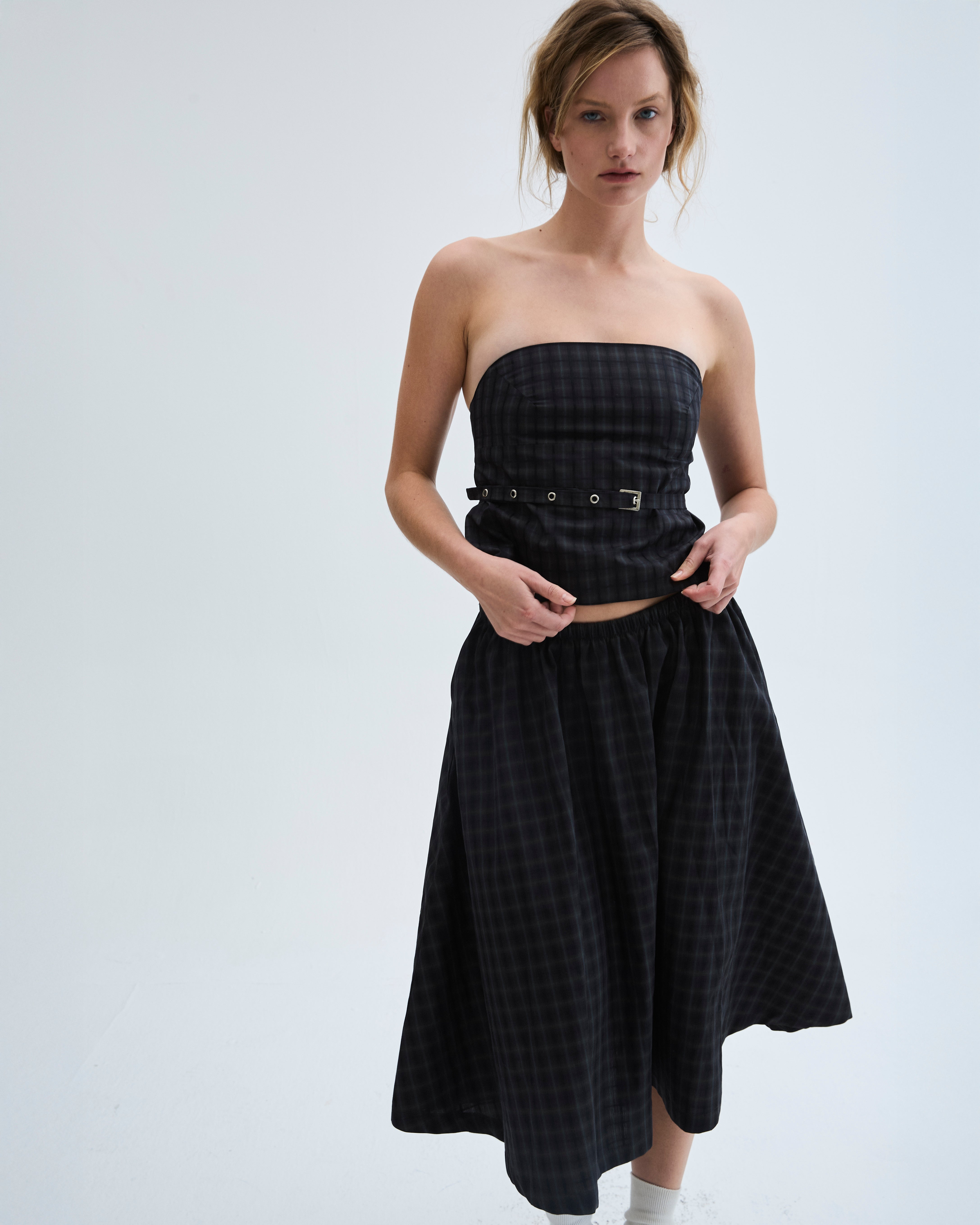Strapless Noir Tartán