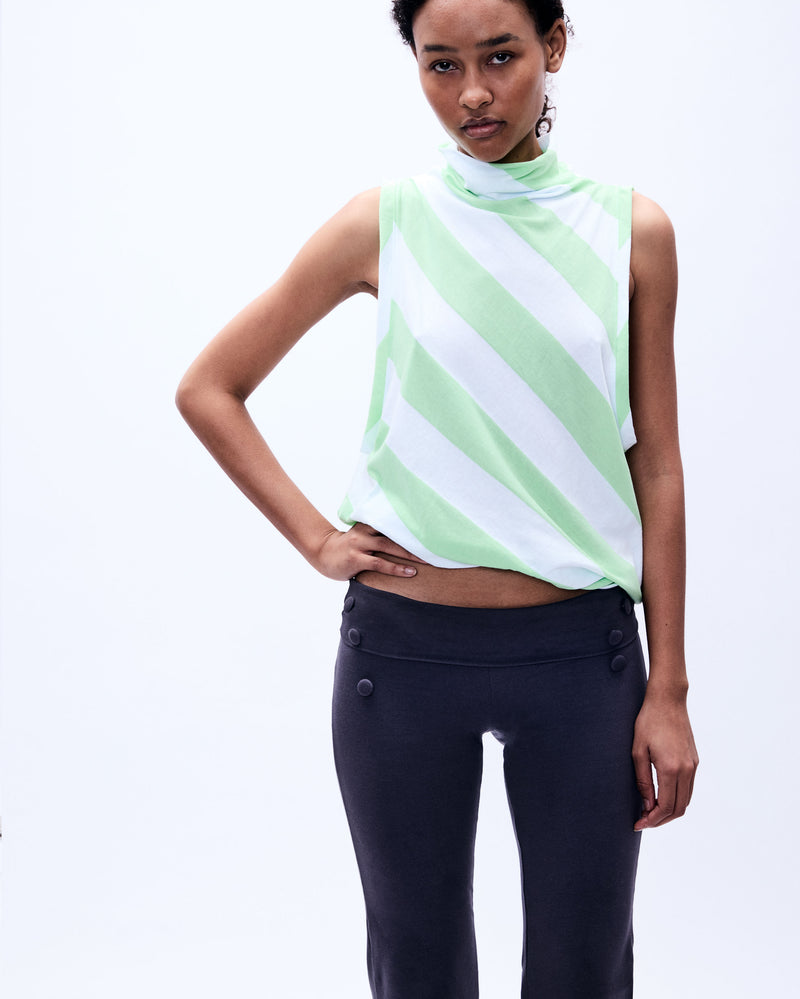 Top Cowl Neck Rayado Verde
